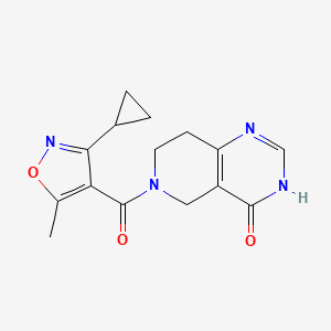 molecular formula C15H16N4O3 B7431285 6-(3-Cyclopropyl-5-methyl-1,2-oxazole-4-carbonyl)-3,5,7,8-tetrahydropyrido[4,3-d]pyrimidin-4-one 