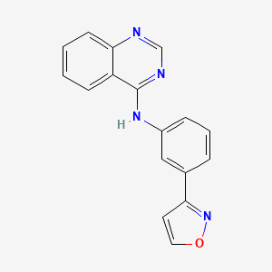 molecular formula C17H12N4O B7431291 N-[3-(1,2-oxazol-3-yl)phenyl]quinazolin-4-amine 