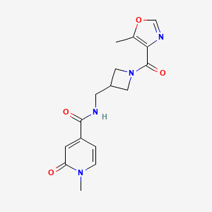 molecular formula C16H18N4O4 B7431294 1-methyl-N-[[1-(5-methyl-1,3-oxazole-4-carbonyl)azetidin-3-yl]methyl]-2-oxopyridine-4-carboxamide 