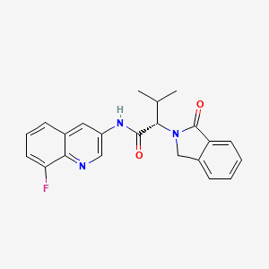 molecular formula C22H20FN3O2 B7431300 (2S)-N-(8-fluoroquinolin-3-yl)-3-methyl-2-(3-oxo-1H-isoindol-2-yl)butanamide 