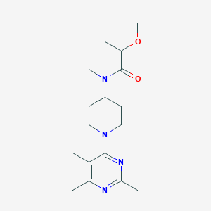 molecular formula C17H28N4O2 B7431307 2-methoxy-N-methyl-N-[1-(2,5,6-trimethylpyrimidin-4-yl)piperidin-4-yl]propanamide 