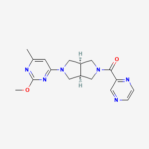 molecular formula C17H20N6O2 B7431309 [(3aR,6aS)-2-(2-methoxy-6-methylpyrimidin-4-yl)-1,3,3a,4,6,6a-hexahydropyrrolo[3,4-c]pyrrol-5-yl]-pyrazin-2-ylmethanone 