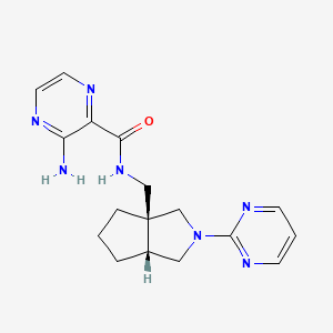 molecular formula C17H21N7O B7431333 N-[[(3aS,6aR)-2-pyrimidin-2-yl-1,3,4,5,6,6a-hexahydrocyclopenta[c]pyrrol-3a-yl]methyl]-3-aminopyrazine-2-carboxamide 