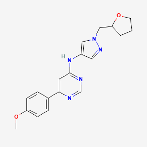 6-(4-methoxyphenyl)-N-[1-(oxolan-2-ylmethyl)pyrazol-4-yl]pyrimidin-4-amine