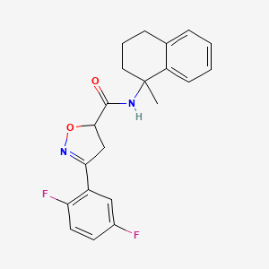 molecular formula C21H20F2N2O2 B7431398 3-(2,5-difluorophenyl)-N-(1-methyl-3,4-dihydro-2H-naphthalen-1-yl)-4,5-dihydro-1,2-oxazole-5-carboxamide 