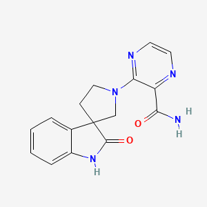 molecular formula C16H15N5O2 B7431401 3-(2-oxospiro[1H-indole-3,3'-pyrrolidine]-1'-yl)pyrazine-2-carboxamide 
