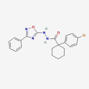 molecular formula C21H21BrN4O2 B7431409 1-(4-bromophenyl)-N'-(3-phenyl-1,2,4-oxadiazol-5-yl)cyclohexane-1-carbohydrazide 