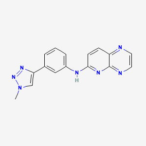 molecular formula C16H13N7 B7431411 N-[3-(1-methyltriazol-4-yl)phenyl]pyrido[2,3-b]pyrazin-6-amine 