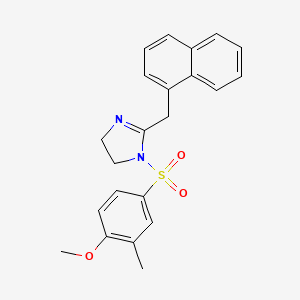 molecular formula C22H22N2O3S B7431414 1-(4-Methoxy-3-methylphenyl)sulfonyl-2-(naphthalen-1-ylmethyl)-4,5-dihydroimidazole 