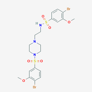 4-bromo-N-[2-[4-(4-bromo-3-methoxyphenyl)sulfonylpiperazin-1-yl]ethyl]-3-methoxybenzenesulfonamide