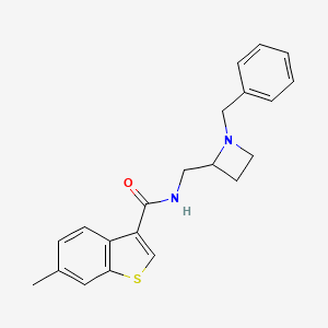 molecular formula C21H22N2OS B7431435 N-[(1-benzylazetidin-2-yl)methyl]-6-methyl-1-benzothiophene-3-carboxamide 