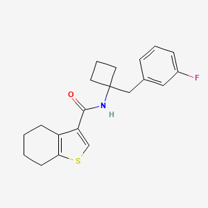 molecular formula C20H22FNOS B7431466 N-[1-[(3-fluorophenyl)methyl]cyclobutyl]-4,5,6,7-tetrahydro-1-benzothiophene-3-carboxamide 