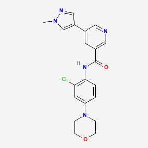 molecular formula C20H20ClN5O2 B7431503 N-(2-chloro-4-morpholin-4-ylphenyl)-5-(1-methylpyrazol-4-yl)pyridine-3-carboxamide 