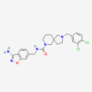 molecular formula C24H27Cl2N5O2 B7431562 N-[(3-amino-1,2-benzoxazol-6-yl)methyl]-2-[(3,4-dichlorophenyl)methyl]-2,7-diazaspiro[4.5]decane-7-carboxamide 
