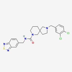 molecular formula C23H25Cl2N5OS B7431587 N-(2,1,3-benzothiadiazol-5-ylmethyl)-2-[(3,4-dichlorophenyl)methyl]-2,7-diazaspiro[4.5]decane-7-carboxamide 