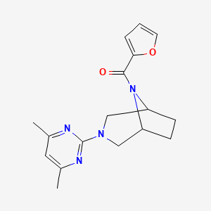 molecular formula C17H20N4O2 B7431613 [3-(4,6-Dimethylpyrimidin-2-yl)-3,8-diazabicyclo[3.2.1]octan-8-yl]-(furan-2-yl)methanone 