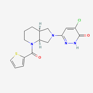 molecular formula C16H17ClN4O2S B7431614 3-[(4aS,7aS)-1-(thiophene-2-carbonyl)-3,4,4a,5,7,7a-hexahydro-2H-pyrrolo[3,4-b]pyridin-6-yl]-5-chloro-1H-pyridazin-6-one 