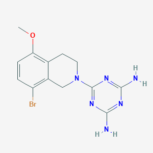 molecular formula C13H15BrN6O B7431629 6-(8-bromo-5-methoxy-3,4-dihydro-1H-isoquinolin-2-yl)-1,3,5-triazine-2,4-diamine 