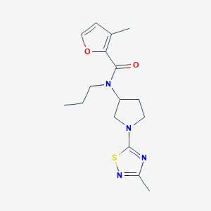 molecular formula C16H22N4O2S B7431630 3-methyl-N-[1-(3-methyl-1,2,4-thiadiazol-5-yl)pyrrolidin-3-yl]-N-propylfuran-2-carboxamide 