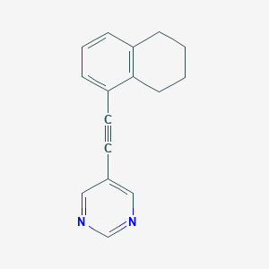 molecular formula C16H14N2 B7431651 5-[2-(5,6,7,8-Tetrahydronaphthalen-1-yl)ethynyl]pyrimidine 