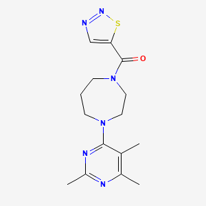 molecular formula C15H20N6OS B7431711 Thiadiazol-5-yl-[4-(2,5,6-trimethylpyrimidin-4-yl)-1,4-diazepan-1-yl]methanone 