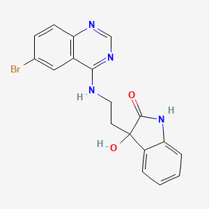 molecular formula C18H15BrN4O2 B7431728 3-[2-[(6-bromoquinazolin-4-yl)amino]ethyl]-3-hydroxy-1H-indol-2-one 