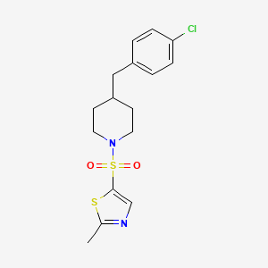 molecular formula C16H19ClN2O2S2 B7431739 5-[4-[(4-Chlorophenyl)methyl]piperidin-1-yl]sulfonyl-2-methyl-1,3-thiazole 