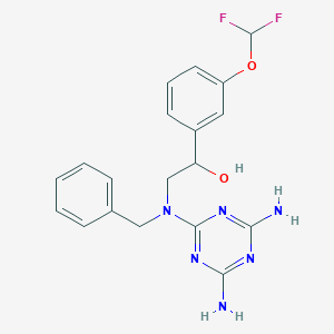 molecular formula C19H20F2N6O2 B7431750 2-[Benzyl-(4,6-diamino-1,3,5-triazin-2-yl)amino]-1-[3-(difluoromethoxy)phenyl]ethanol 