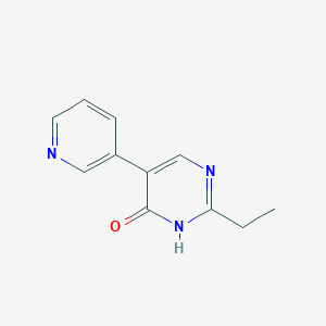 molecular formula C11H11N3O B7431792 2-ethyl-5-pyridin-3-yl-1H-pyrimidin-6-one 
