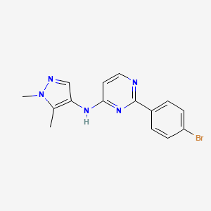 molecular formula C15H14BrN5 B7431825 2-(4-bromophenyl)-N-(1,5-dimethylpyrazol-4-yl)pyrimidin-4-amine 