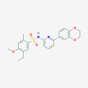 molecular formula C23H24N2O5S B7431833 N-[6-(2,3-dihydro-1,4-benzodioxin-6-yl)pyridin-2-yl]-5-ethyl-4-methoxy-2-methylbenzenesulfonamide 