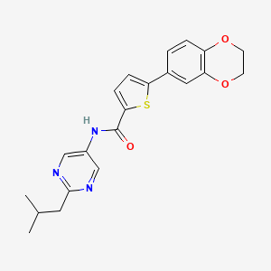 molecular formula C21H21N3O3S B7431836 5-(2,3-dihydro-1,4-benzodioxin-6-yl)-N-[2-(2-methylpropyl)pyrimidin-5-yl]thiophene-2-carboxamide 