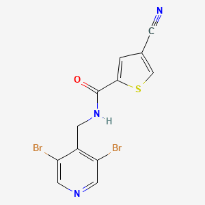 4-cyano-N-[(3,5-dibromopyridin-4-yl)methyl]thiophene-2-carboxamide