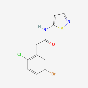 molecular formula C11H8BrClN2OS B7431858 2-(5-bromo-2-chlorophenyl)-N-(1,2-thiazol-5-yl)acetamide 