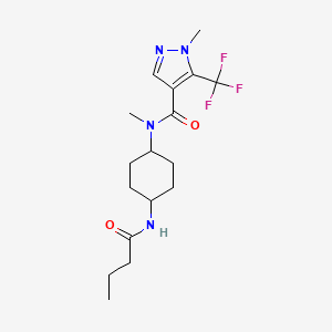 molecular formula C17H25F3N4O2 B7431884 N-[4-(butanoylamino)cyclohexyl]-N,1-dimethyl-5-(trifluoromethyl)pyrazole-4-carboxamide 