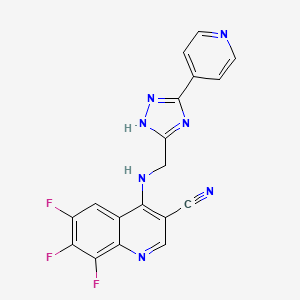 molecular formula C18H10F3N7 B7431892 6,7,8-trifluoro-4-[(3-pyridin-4-yl-1H-1,2,4-triazol-5-yl)methylamino]quinoline-3-carbonitrile 