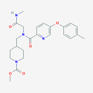 molecular formula C24H30N4O5 B7431913 Methyl 4-[[[2-(methylamino)-2-oxoethyl]-[5-(4-methylphenoxy)pyridine-2-carbonyl]amino]methyl]piperidine-1-carboxylate 