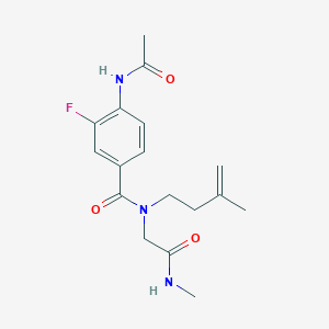 molecular formula C17H22FN3O3 B7431923 4-acetamido-3-fluoro-N-[2-(methylamino)-2-oxoethyl]-N-(3-methylbut-3-enyl)benzamide 