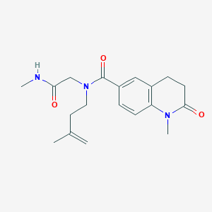 molecular formula C19H25N3O3 B7431937 1-methyl-N-[2-(methylamino)-2-oxoethyl]-N-(3-methylbut-3-enyl)-2-oxo-3,4-dihydroquinoline-6-carboxamide 