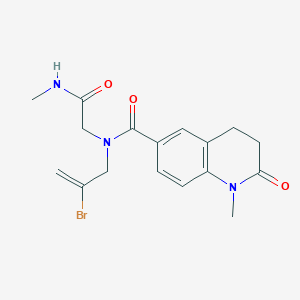 molecular formula C17H20BrN3O3 B7431951 N-(2-bromoprop-2-enyl)-1-methyl-N-[2-(methylamino)-2-oxoethyl]-2-oxo-3,4-dihydroquinoline-6-carboxamide 