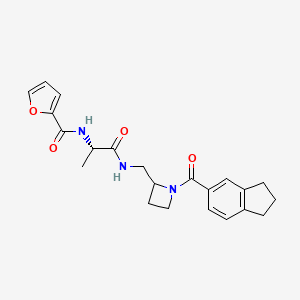 molecular formula C22H25N3O4 B7431964 N-[(2S)-1-[[1-(2,3-dihydro-1H-indene-5-carbonyl)azetidin-2-yl]methylamino]-1-oxopropan-2-yl]furan-2-carboxamide 