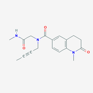 molecular formula C18H21N3O3 B7431969 N-but-2-ynyl-1-methyl-N-[2-(methylamino)-2-oxoethyl]-2-oxo-3,4-dihydroquinoline-6-carboxamide 