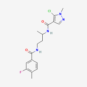 molecular formula C17H20ClFN4O2 B7432008 5-chloro-N-[4-[(3-fluoro-4-methylbenzoyl)amino]butan-2-yl]-1-methylpyrazole-4-carboxamide 