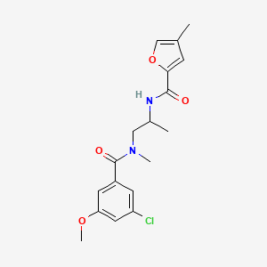 molecular formula C18H21ClN2O4 B7432045 N-[1-[(3-chloro-5-methoxybenzoyl)-methylamino]propan-2-yl]-4-methylfuran-2-carboxamide 