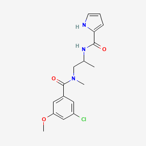 molecular formula C17H20ClN3O3 B7432051 N-[1-[(3-chloro-5-methoxybenzoyl)-methylamino]propan-2-yl]-1H-pyrrole-2-carboxamide 