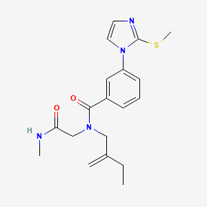 molecular formula C19H24N4O2S B7432085 N-[2-(methylamino)-2-oxoethyl]-N-(2-methylidenebutyl)-3-(2-methylsulfanylimidazol-1-yl)benzamide 