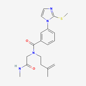 molecular formula C19H24N4O2S B7432093 N-[2-(methylamino)-2-oxoethyl]-N-(3-methylbut-3-enyl)-3-(2-methylsulfanylimidazol-1-yl)benzamide 