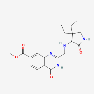 molecular formula C19H24N4O4 B7432119 methyl 2-[[(4,4-diethyl-2-oxopyrrolidin-3-yl)amino]methyl]-4-oxo-3H-quinazoline-7-carboxylate 
