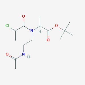 molecular formula C14H25ClN2O4 B7432127 Tert-butyl 2-[2-acetamidoethyl(2-chloropropanoyl)amino]propanoate 
