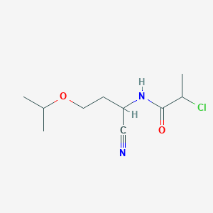 molecular formula C10H17ClN2O2 B7432133 2-chloro-N-(1-cyano-3-propan-2-yloxypropyl)propanamide 